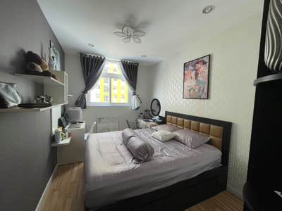 phòng ngủ căn hộ City Gate Căn hộ City Gate tầng 9 view mát mẻ, đầy đủ nội thất.