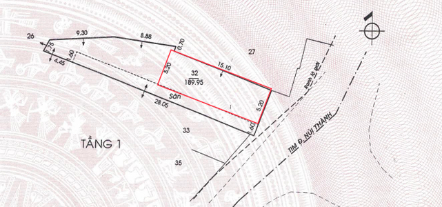  Nhàkết cấu 1 trệt, 2 lầu diện tích 78m2, ngay ngã 3 Bàu Bàng và Núi Thành.