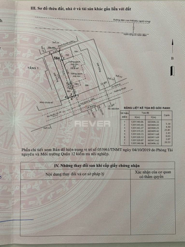 Đất nền Quận 12 Đất nền có sổ hồng riêng, diện tích 116.2m2 đường trước mặt rộng 8m.