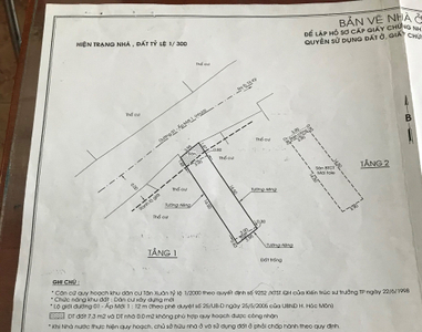 Bản vẽ nhà phố Huyện Hóc Môn Nhà phố mặt tiền đường Ấp Mới 1, diện tích 68m2 không có nội thất.