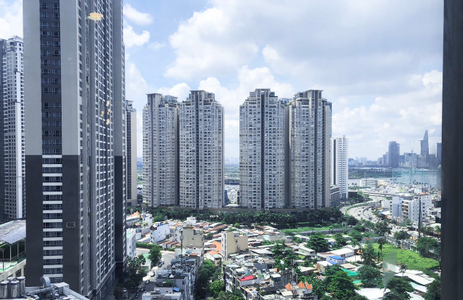 View căn hộ Vinhomes Central Park, Quận Bình Thạnh Căn hộ 1 phòng ngủ Vinhommes Central Park tầng 17, đầy đủ nội thất.