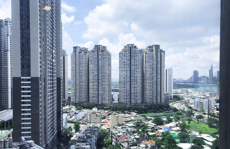 View căn hộ Vinhomes Central Park, Quận Bình Thạnh Căn hộ 1 phòng ngủ Vinhommes Central Park tầng 17, đầy đủ nội thất.