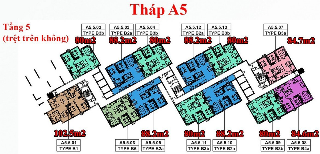 Mặt bằng chung Diamond Alnata Plus, Quận Tân Phú Căn hộ Diamond Alnata Plus thiết kế 2 phòng ngủ, không gian thoáng đãng.