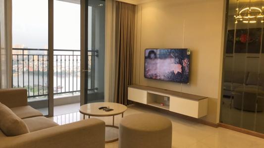 Phòng khách Vinhomes Central Park Căn hộ Vinhomes Central Park hướng ban công đông bắc đầy đủ nội thất diện tích 126m².