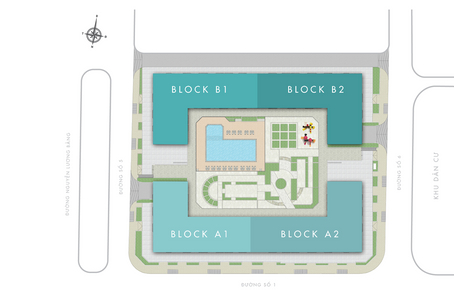 Mặt bằng chung căn hộ Q7 Boulevard, Quận 7 Officetel Q7 Boulevard diện tích 35.22m2, không có nội thất.