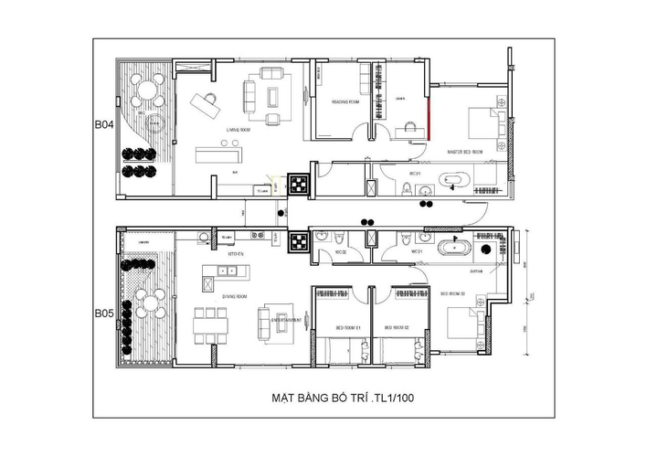 Bản vẽ Penthouse Masteri Thảo Điền, Quận 2 Penthouse Masteri Thảo Điền diện tích 143m2, đầy đủ nội thất.