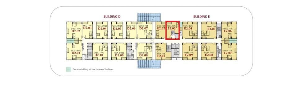 Layout Phú Mỹ Hưng Midtown Shop-house Phú Mỹ Hưng Midtown bàn giao thô, diện tích 61.78m2.