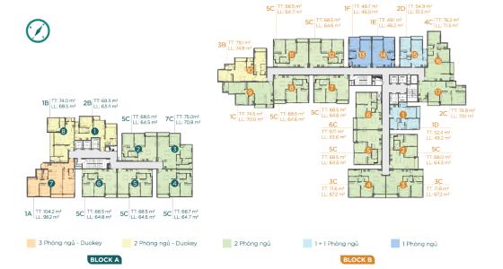 layout căn hộ D'Lusso Căn hộ D'Lusso, diện tích 68.5m²