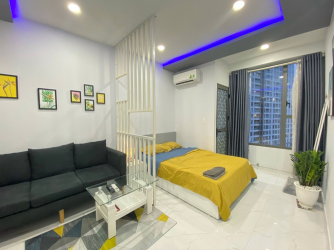 Căn hộ RiverGate Residence, Quận 4 Studio RiverGate Residence tầng 11 cửa hướng tây Nam, đầy đủ nội thất.