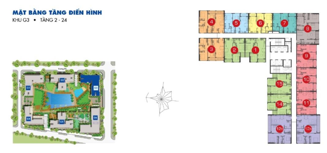 Mặt bằng block B Căn hộ Sunrise Riverside tầng trung, bàn giao đầy đủ nội thất
