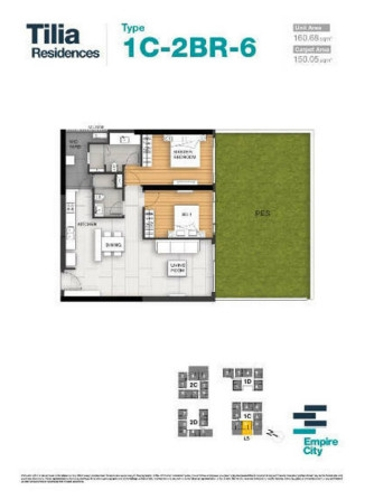 Thuê] Căn hộ Empire City tầng 6 thiết kế 2 phòng ngủ, nội thất cơ ...