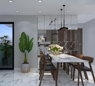 bàn ăn căn hộ midtown Căn hộ Phú Mỹ Hưng Midtown tầng trung, nội thất sang trọng.