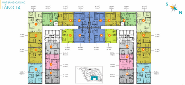 Mặt bằng chung căn hộ Lavida Plus, Quận 7 Căn hộ Lavida Plus tầng 14 thiết kế 3 phòng ngủ, view tuyệt đẹp.