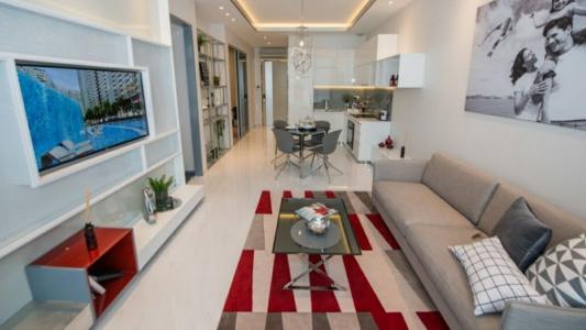 Phòng khách căn hộ Sunshine Diamond River Bán căn hộ view thành phố - Sunshine Diamond River, 1 phòng ngủ, diện tích 49m2, ban công hướng Tây.
