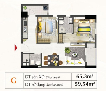 Mặt bằng căn hộ Căn hộ Saigon South Residence tầng 8, thiết kế hiện đại đầy đủ nội thất.