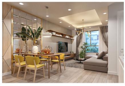 Phối cảnh căn hộ Topaz Elite Căn hộ Topaz Elite tháp Phoenix 2, view thành phố, 2 phòng ngủ.