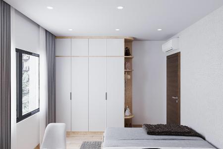 Phòng ngủ căn hộ Green Building, Quận 9 Căn hộ Green Building hướng ban công đông nam nội thất cơ bản diện tích 64m²