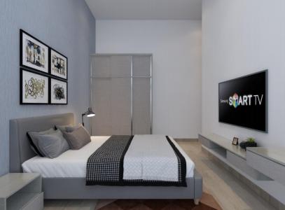 Phòng ngủ căn hộ Riviera Point Căn hộ Riviera Point tầng 3A sàn lót gỗ, bàn giao nội thất đầy đủ.