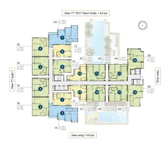 Layout Precia, Quận 2 Căn hộ Precia ban công thoáng mát, nội thất cơ bản