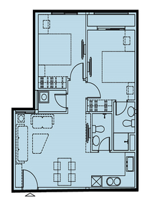 Căn hộ Dream Home Riverside tầng 8 có 2 phòng ngủ, nội thất cơ bản.