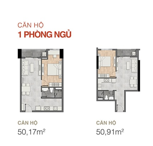 layout căn hộ New Galaxy Căn hộ New Galaxy hướng ban công tây bắc không có nội thất diện tích 50.17m²