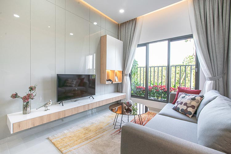  Căn hộ Picity High Park hướng ban công tây không có nội thất diện tích 57.64m².