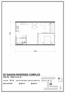 Căn hộ Q7 Saigon Riverside, Quận 7 Căn hộ Q7 Saigon Riverside tầng 9 diện tích 53.2m2, nội thất cơ bản.