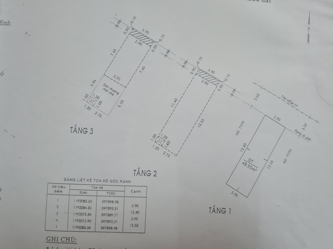 Nhà phố Quận Tân Bình Nhà phố đúc 3 tầng bê tông cốt thép, diện tích 52m2 vuông đẹp.