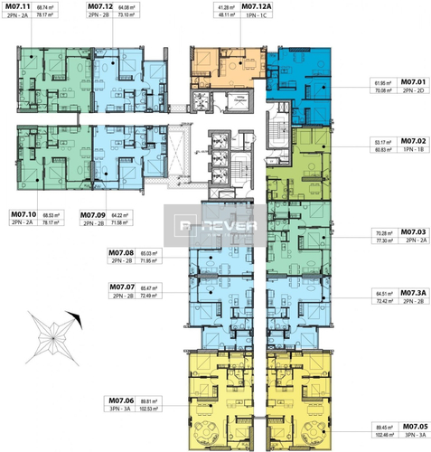  Căn hộ Kingdom 101 hướng ban công đông bắc nội thất cơ bản diện tích 77.3m²