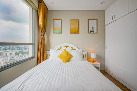 Căn hộ The Gold View, Quận 4 Căn hộ The Gold View tầng 25 thiết kế 2 phòng ngủ, đầy đủ nội thất.