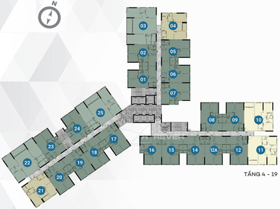  Căn hộ Westgate không có nội thất diện tích 59m².