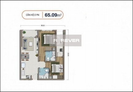 Căn hộ RichStar, Quận Tân Phú Căn hộ RichStar có 2 phòng ngủ, bàn giao thô.