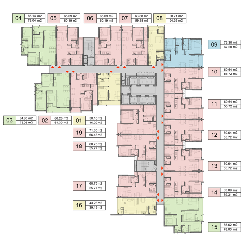  Căn hộ Opal Skyline hướng ban công đông nam không có nội thất diện tích 73m²