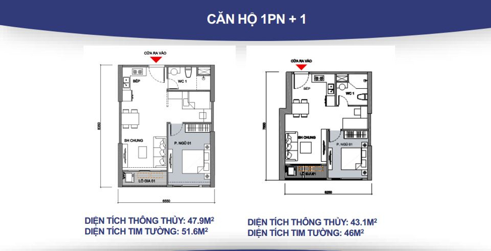 Căn hộ Vinhomes Grand Park diện tích 46.3m2, nội thất cơ bản.