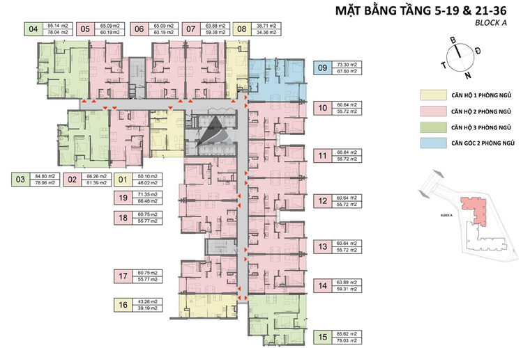  Căn hộ Opal Skyline hướng ban công tây bắc nội thất cơ bản diện tích 66m².