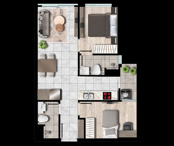  Căn hộ Westgate nội thất cơ bản diện tích 59m²