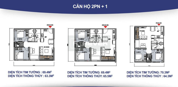 mặt bằng căn hộ Vinhomes Grand Park Căn hộ Vinhomes Grand Park nội thất cơ bản diện tích 69m²