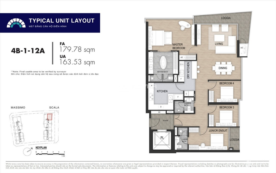 Căn hộ The Metropole Thủ Thiêm hướng Tây, diện tích 180m²
