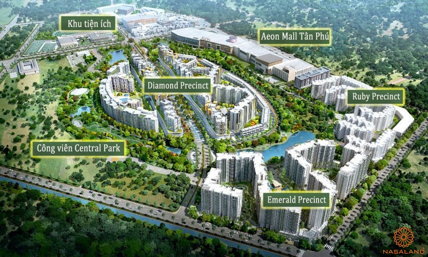 Căn hộ Celadon City, Quận Tân Phú Căn hộ Celadon City hướng ban công tây bắc nội thất cơ bản diện tích 112m²