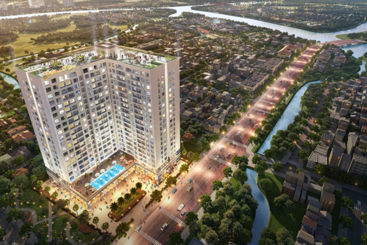 Căn hộ Goldora Plaza, Huyện Nhà Bè Căn hộ Goldora Plaza tầng 8 diện tích 58m2, đầy đủ nội thất.