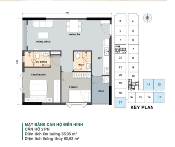 Căn hộ Picity High Park, Quận 12 Căn hộ góc Picity High Park tầng 14 diện tích 65.96m2, không nội thất.