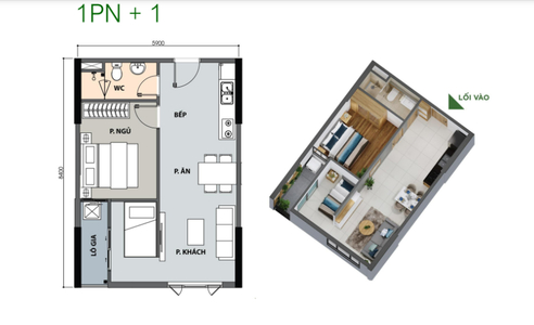 Căn hộ Picity High Park, Quận 12 Căn hộ Picity High Park tầng 3 diện tích 48.48m2, không nội thất.