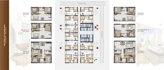 Căn hộ Soho Residence, Quận 1 Căn hộ Soho Residence nội thất cơ bản diện tích 50m²