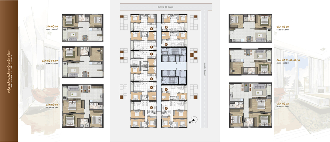 Căn hộ Soho Residence, Quận 1 Căn hộ Soho Residence nội thất cơ bản diện tích 50m²