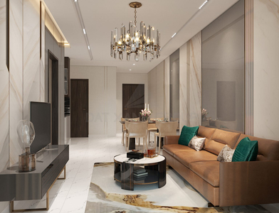 nhà mẫu căn hộ Opal Skyline Căn hộ Opal Skyline tầng 26 diện tích 60.64m2, không nội thất.