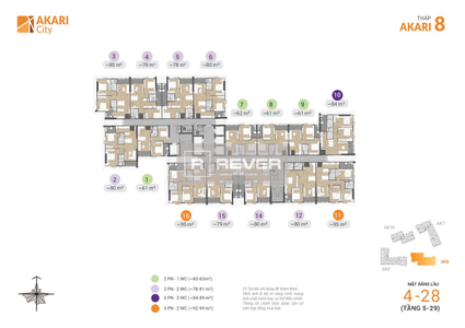  Căn hộ Akari City nội thất cơ bản diện tích 78m²