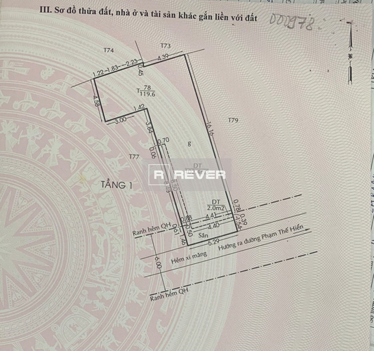  Nhà phố Đường Phạm Thế Hiển 1 tầng diện tích 119.6m² hướng nam pháp lý sổ hồng.