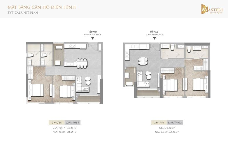Căn hộ Masteri Centre Point, Quận 9 Căn hộ Masteri Centre Point diện tích 70m2, bàn giao nội thất cơ bản.
