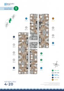  Căn hộ Mizuki Park hướng ban công tây nam nội thất cơ bản diện tích 78m²