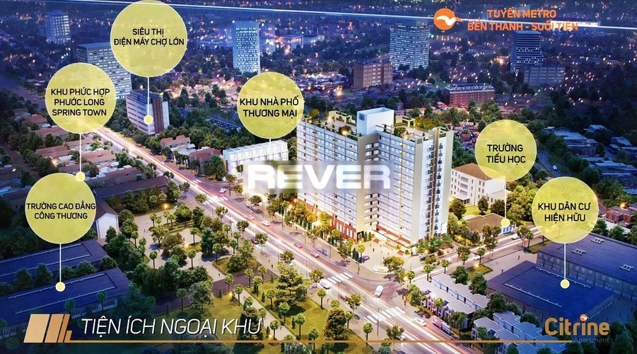 Căn hộ Citrine Apartment, Quận 9 Căn hộ Citrine Apartment tầng 6 thiết kế 2 phòng ngủ, đầy đủ nội thất.